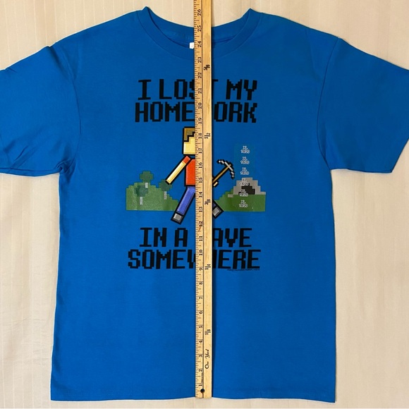 Minecraft “I Lost My Homework in a Cave Somewhere” NWT sz Boys XL - Picture 2 of 10